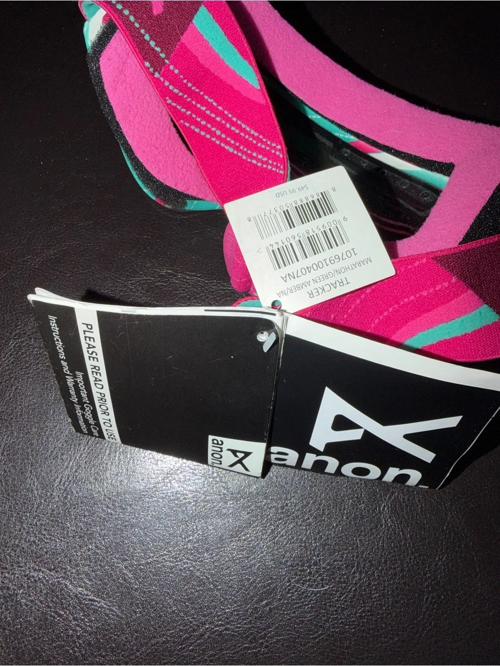 Teal and Pink Ski Goggles with Mirrored Lens